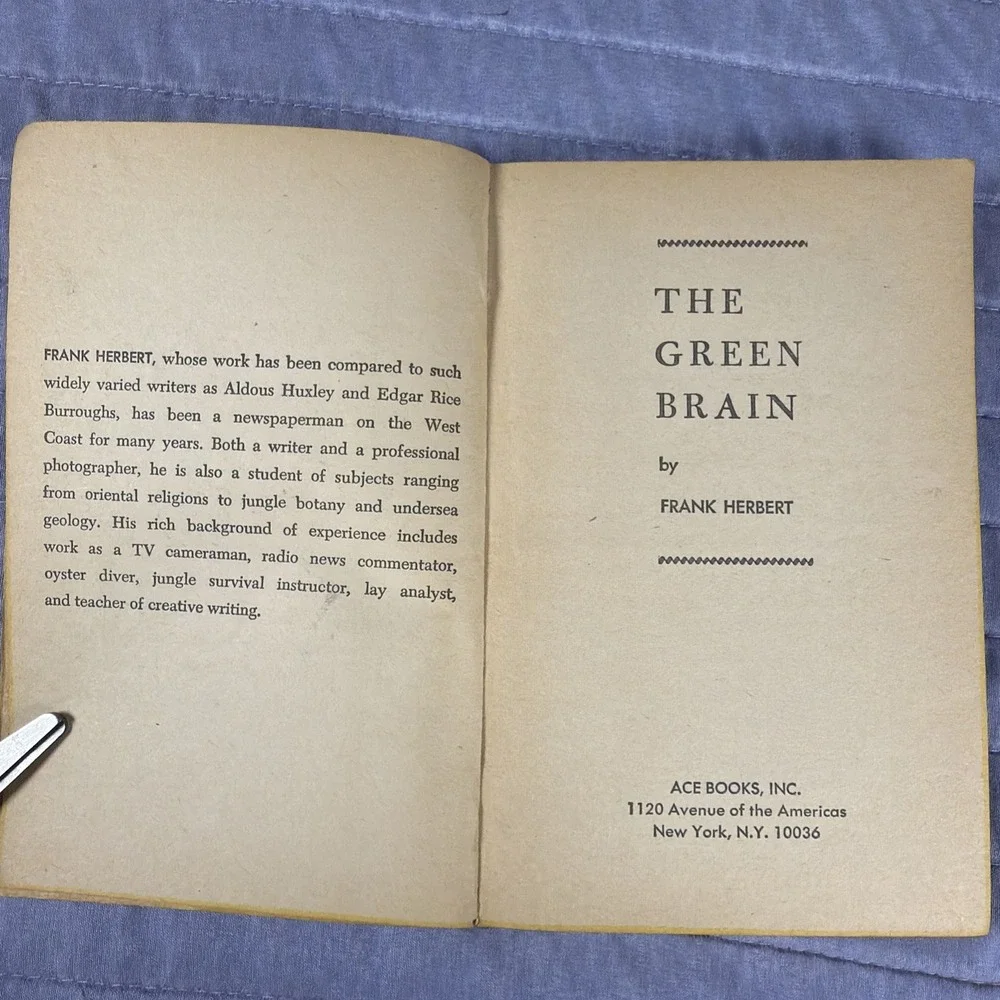 The Green Brain Frank Herbert 1966 Ace F-379 Vintage Sci-Fi Paperback